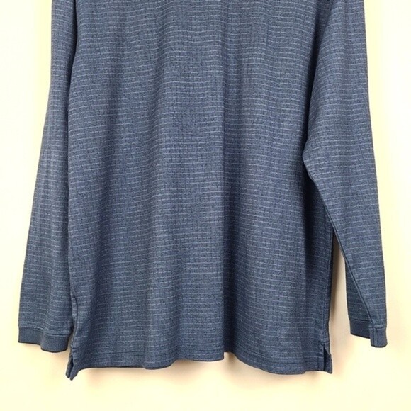 Haggar Mens Long Sleeve Blue Polo Shirt Pullover Size Large - Picture 6 of 13